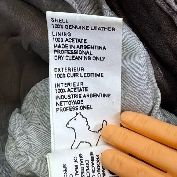 Doma Lamb Leather Mini Shorts 28" S Grey Brown Washed Vintage Finish $500 - Picture 15 of 16